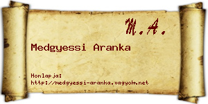 Medgyessi Aranka névjegykártya
